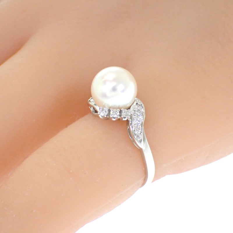 ミキモト MIKIMOTO アコヤ真珠 ダイヤモンド 9号 リング Pt950プラチナ アコヤ真珠 ダイヤモンド アコヤ真珠 レディース【中古】【Aランク】