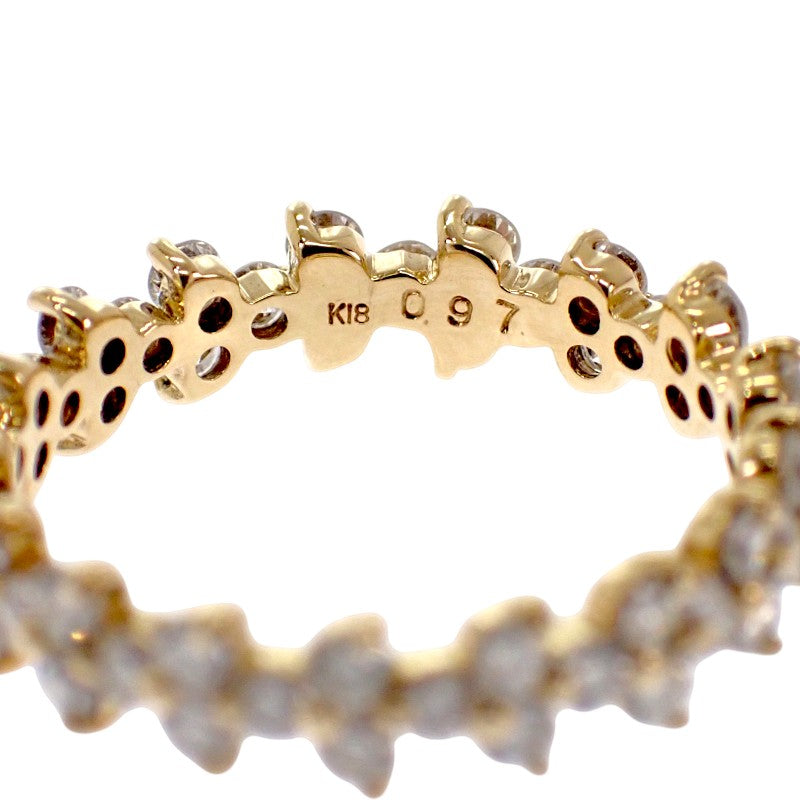 Design Jewelry Full Eternity Ring K18 Yellow Gold Diamond Women's [Used] [A Rank] Size 4.5