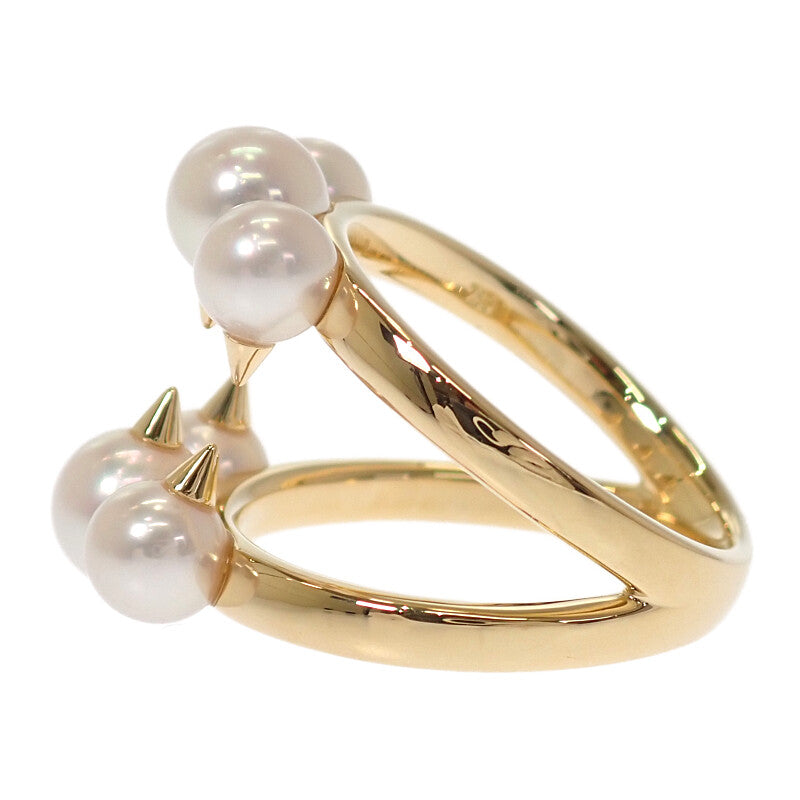 タサキ TASAKI デインジャー シグネチャー 12号 R-4497-18KYG リング K18イエローゴールド ホワイト あこや真珠 レディース【中古】【Aランク】