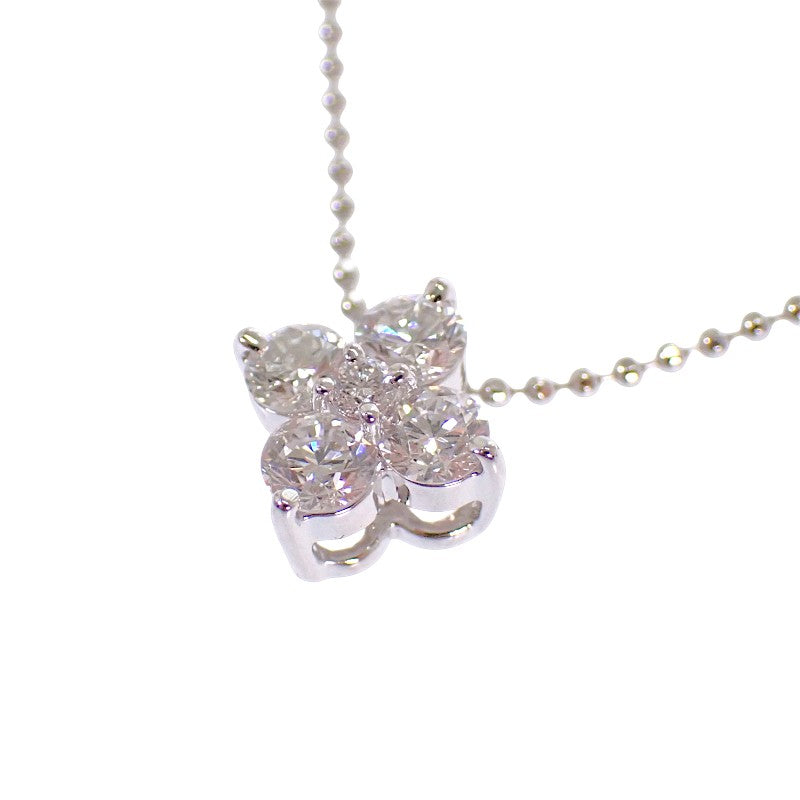 デザインジュエリー クローバー ネックレス Pt850プラチナ Pt900プラチナ ダイヤモンド レディース【中古】【Aランク】