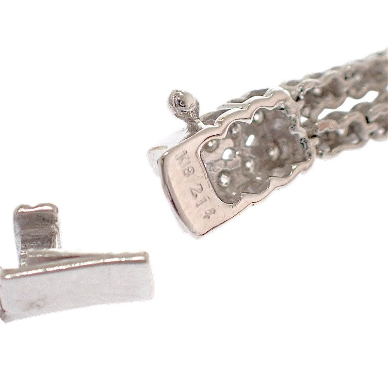 Designer Jewelry Double Strand Bracelet K18 White Gold Diamond Women's Men's [Used] [A Rank]