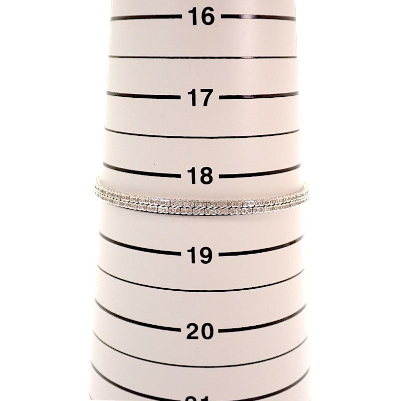 Designer Jewelry Double Strand Bracelet K18 White Gold Diamond Women's Men's [Used] [A Rank]