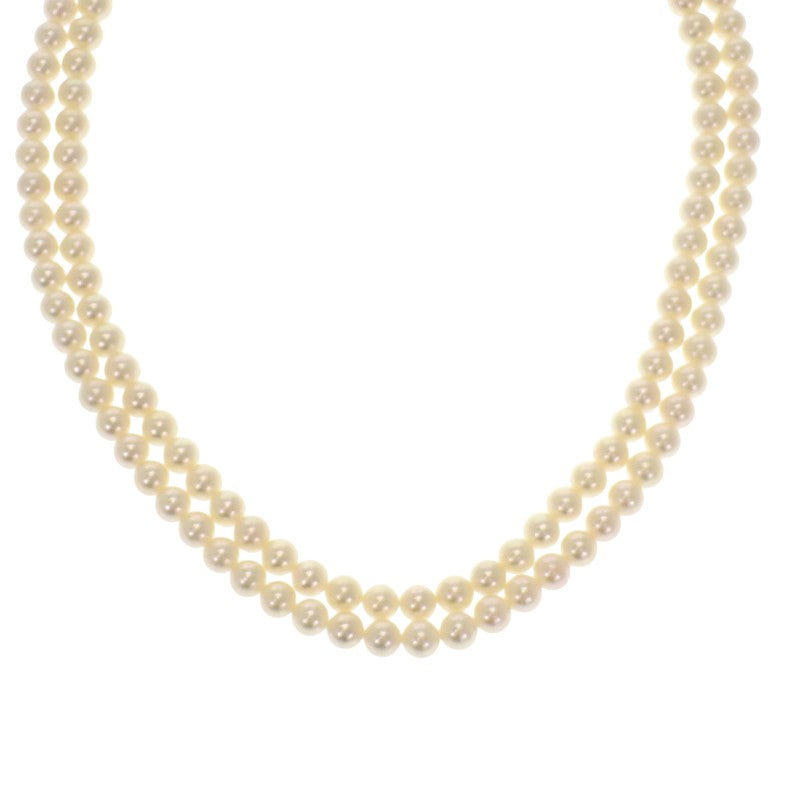 デザインジュエリー 2連 ペンダント ネックレス パール K14イエローゴールド レディース【中古】【Aランク】