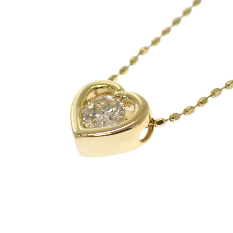 デザインジュエリー ハート ネックレス K18イエローゴールド ダイヤモンド レディース【中古】【Aランク】