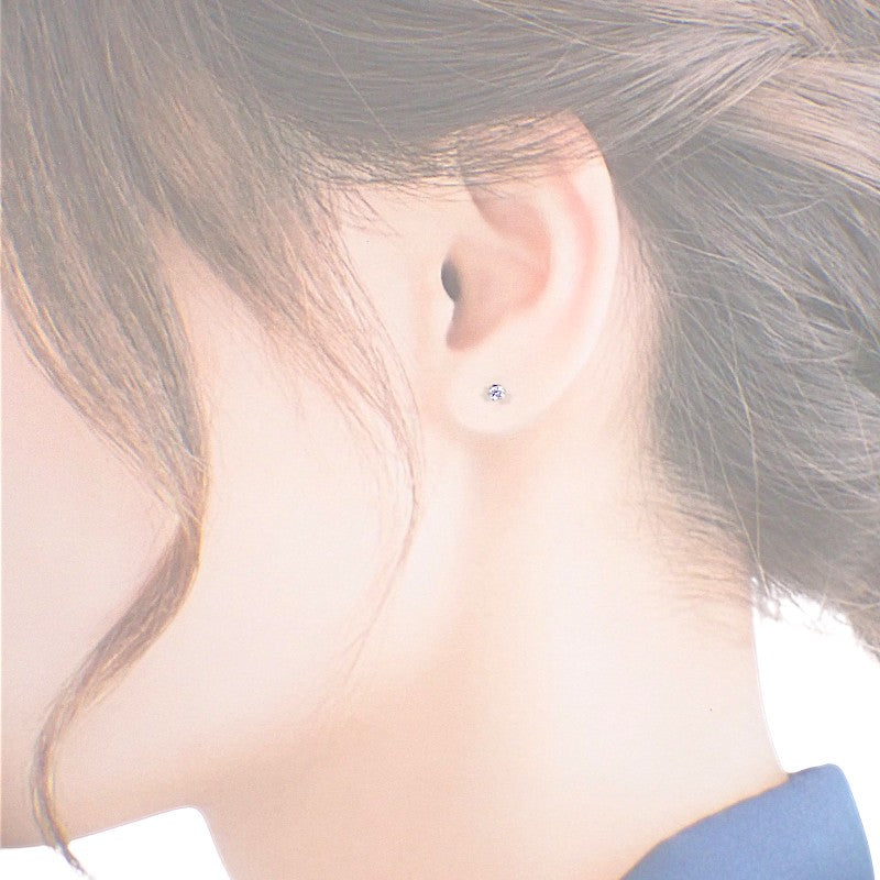 デザインジュエリー 一粒 ピアス Pt900プラチナ ダイヤモンド レディース メンズ【中古】【Aランク】