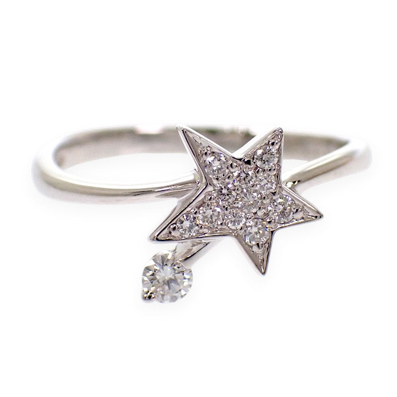 Designer Jewelry Star Ring 12.5 K18 White Gold Diamond Ladies [Used] [A Rank]