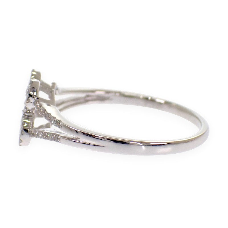 デザインジュエリー クローバー 15号 リング K18ホワイトゴールド ダイヤモンド レディース【中古】【Aランク】