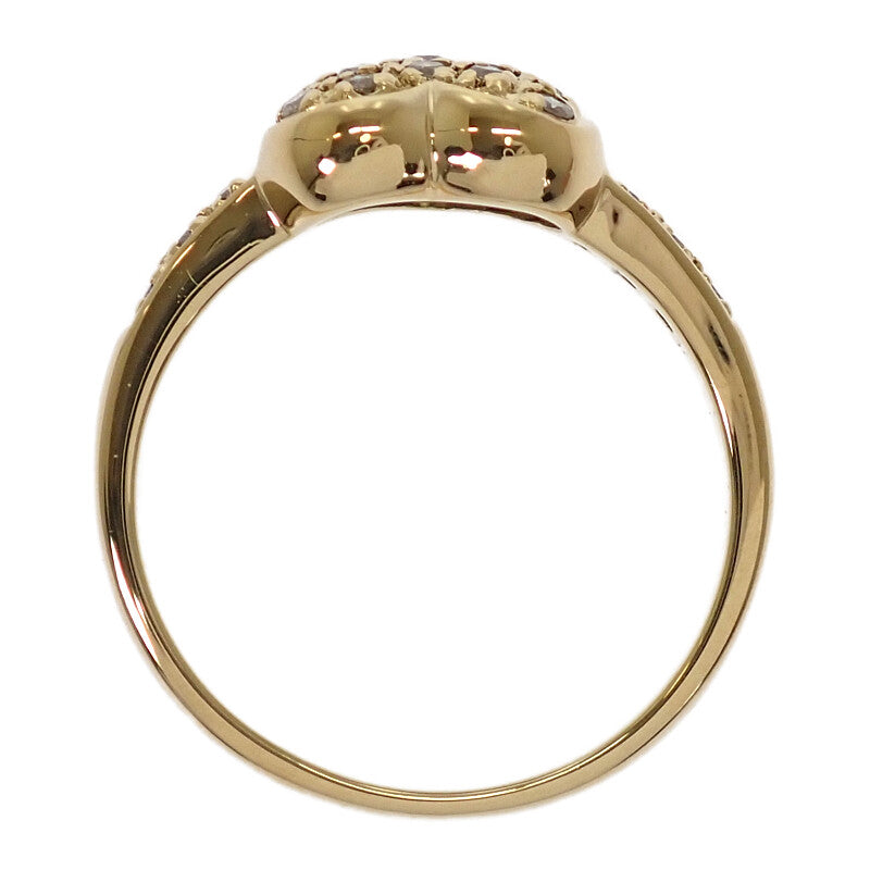 Ponte Vecchio Heart Ring K18 Yellow Gold Gold Diamond Women's Size 10 [Used] [A Rank]