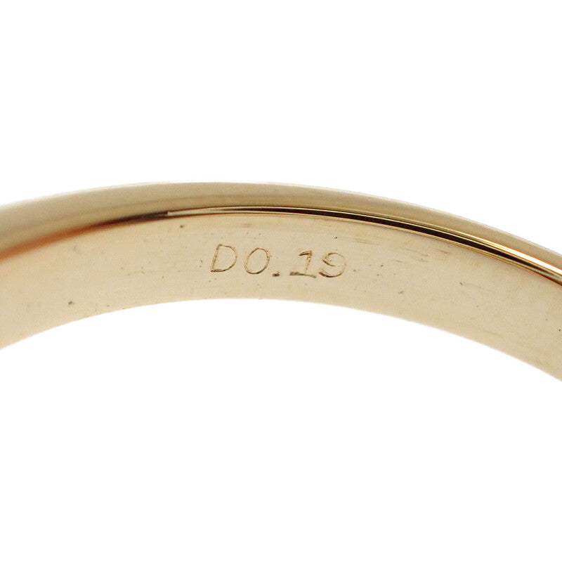 Ponte Vecchio Heart Ring K18 Yellow Gold Gold Diamond Women's Size 10 [Used] [A Rank]
