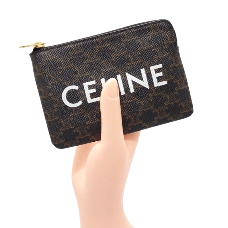 セリーヌ CELINE キーリング付き 10C662CA2.38NO コインケース ポリウレタン ブラック ゴールド金具 メンズ レディース【中古】【Aランク】