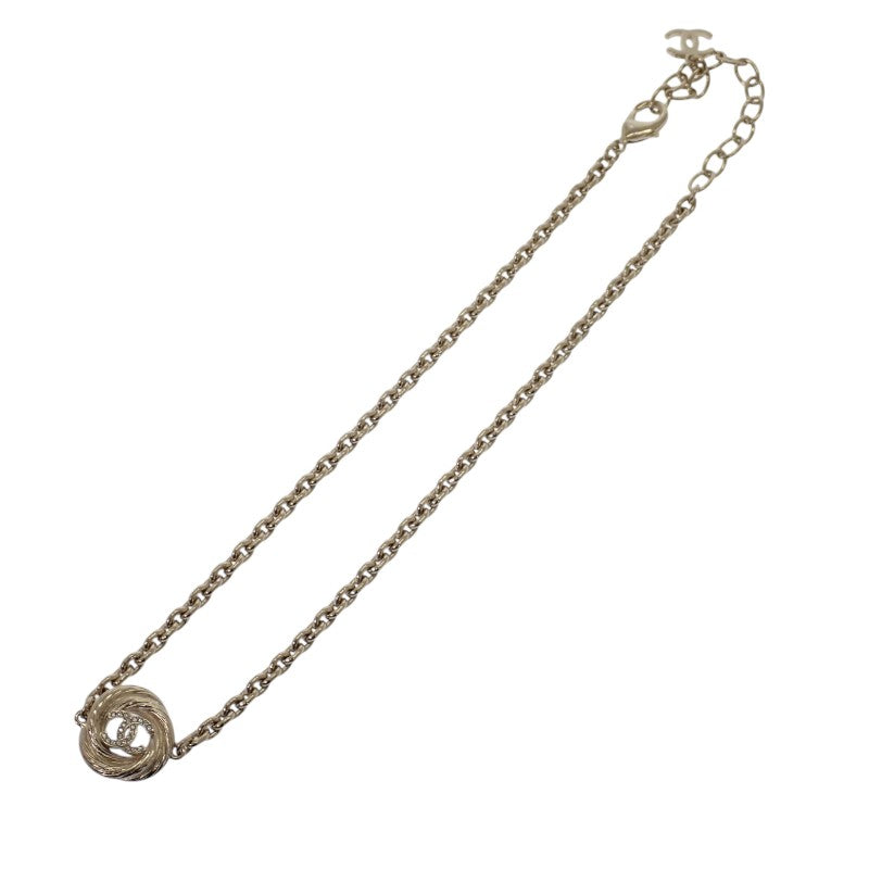 シャネル CHANEL CC チェーン チョーカー ペンダント L25S ABF860B20552 ネックレス メタル ラインストーン ゴールド レディース【中古】【Aランク】
