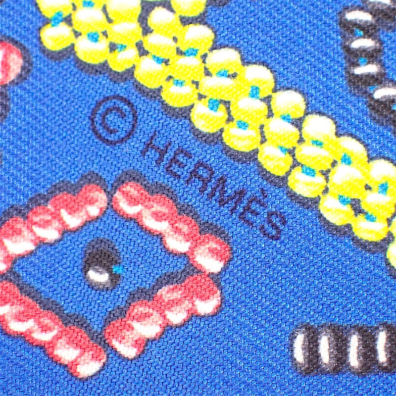 エルメス HERMES ツイリー KELLY EN PERLES スカーフ シルク ブルー