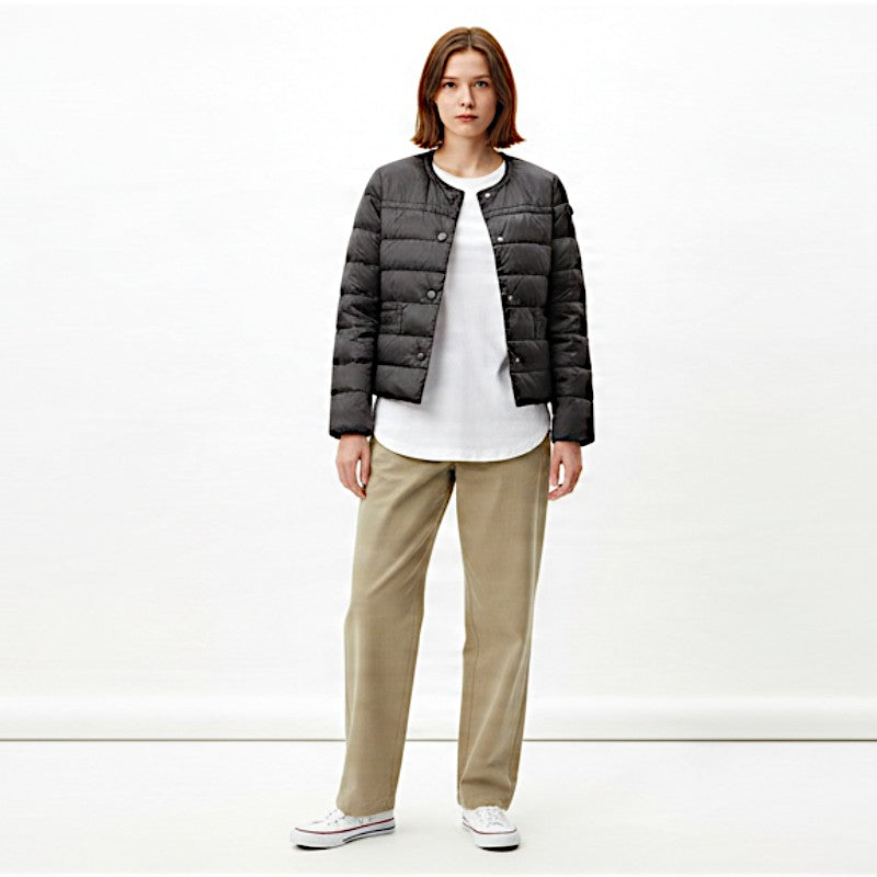 PRADA No Collar Down Jacket Nylon Gray Women's 38 29B831_R152_1DAB [Used] [Rank AB]
