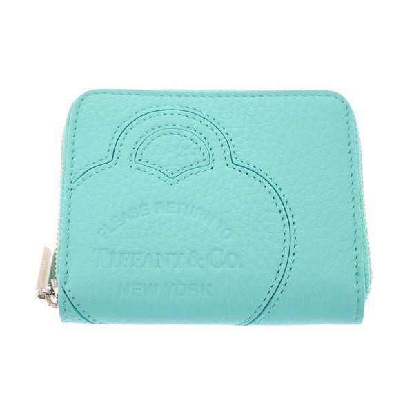 ティファニー TIFFANY&Co. リターントゥティファニー スモールジップウォレット 72020022 コインケース レザー ブルー シルバー金具 レディース【中古】【Aランク】