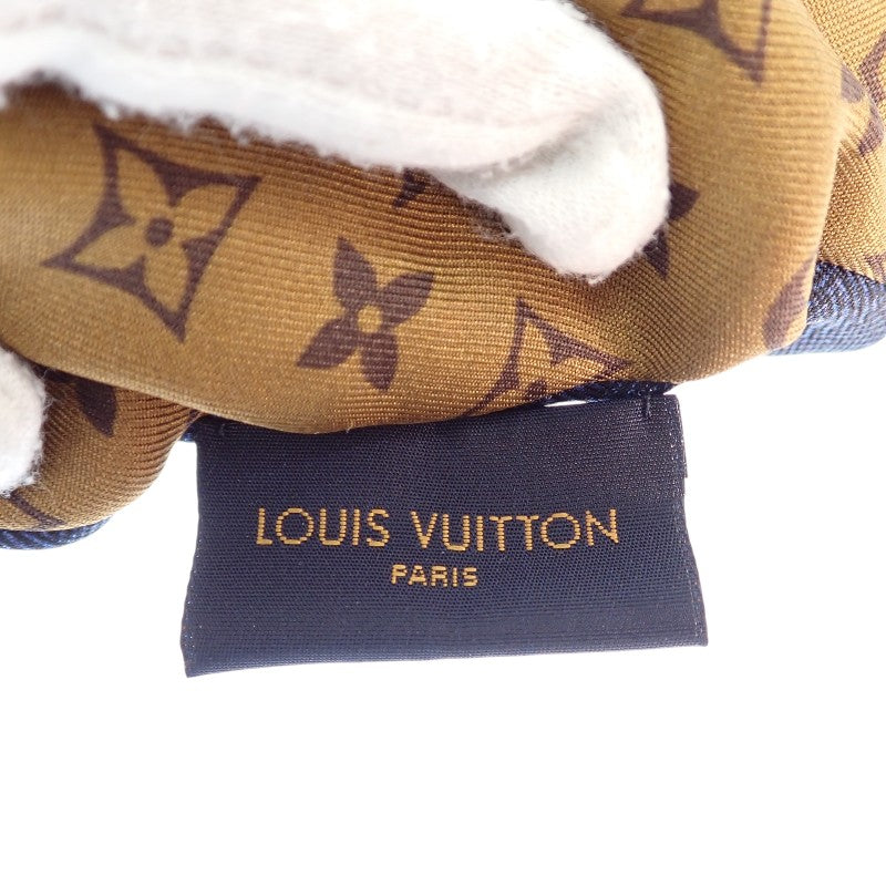 ルイヴィトン LOUIS VUITTON シュシュ ビーマインドフル M77011 ヘアアクセサリー シルク ブラウン ブルー レディース【中古】【Aランク】