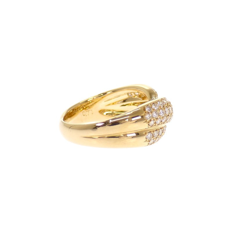 Design Jewelry Ring K18 Yellow Gold Diamond Women's Size 11.5 [Used] [A Rank]