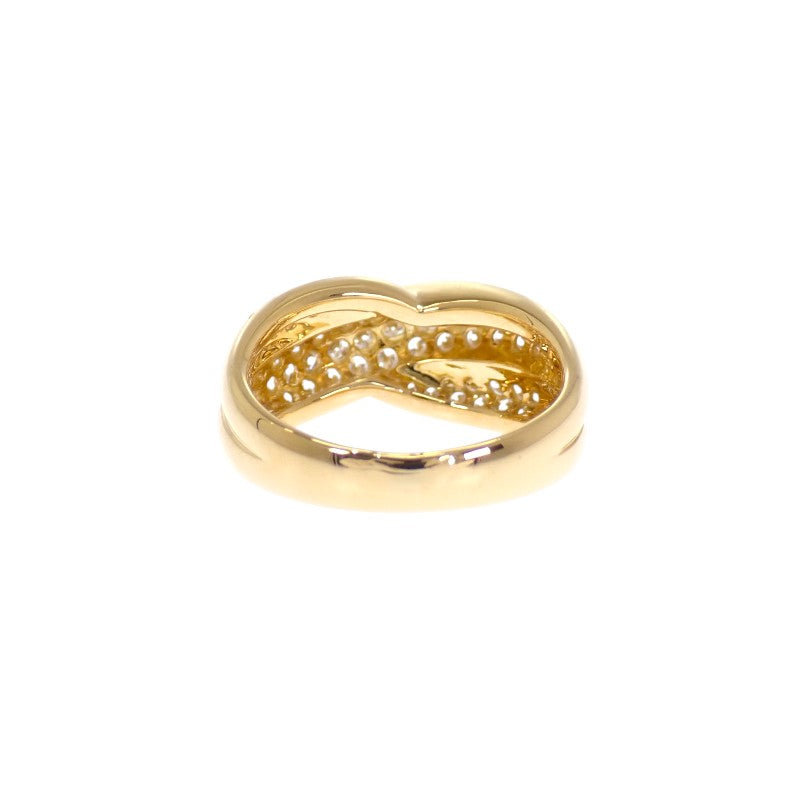 Design Jewelry Ring K18 Yellow Gold Diamond Women's Size 11.5 [Used] [A Rank]