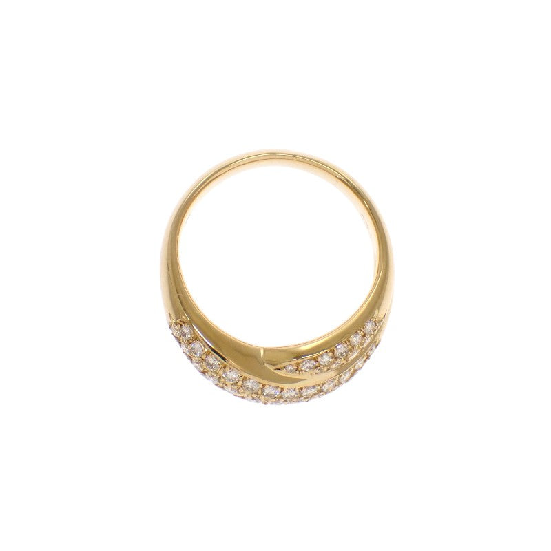 Design Jewelry Ring K18 Yellow Gold Diamond Women's Size 11.5 [Used] [A Rank]
