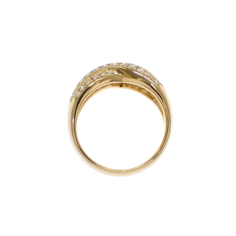 Design Jewelry Ring K18 Yellow Gold Diamond Women's Size 11.5 [Used] [A Rank]