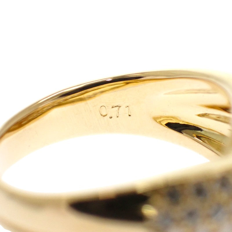 Design Jewelry Ring K18 Yellow Gold Diamond Women's Size 11.5 [Used] [A Rank]