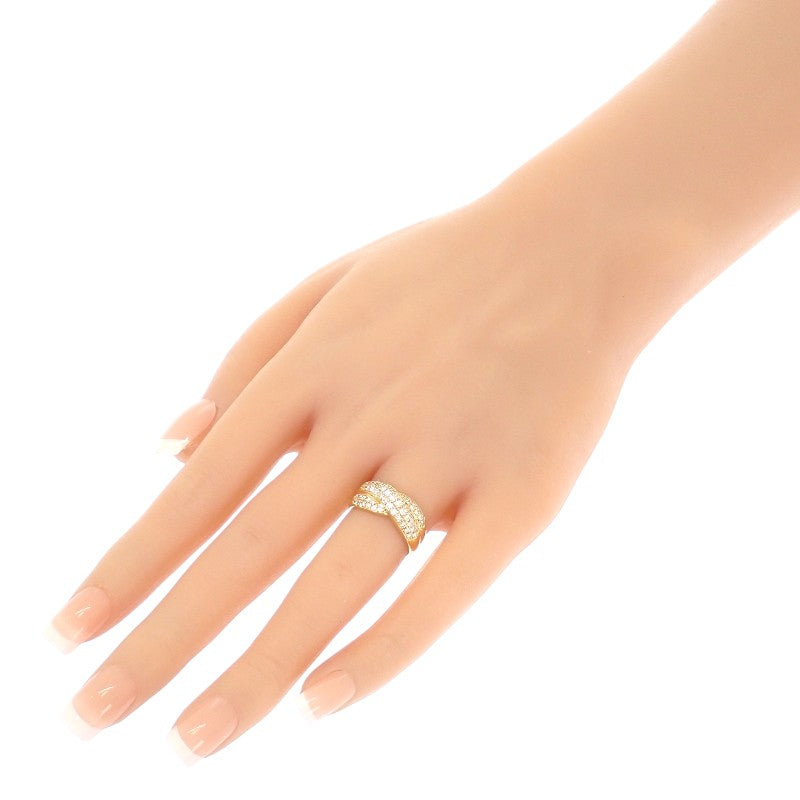 Design Jewelry Ring K18 Yellow Gold Diamond Women's Size 11.5 [Used] [A Rank]