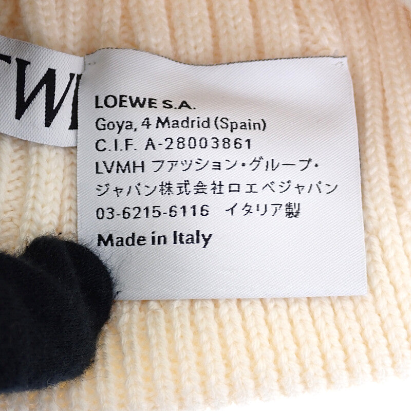 ロエベ LOEWE ビーニー F540257X23 ニットキャップ ウール アイボリー