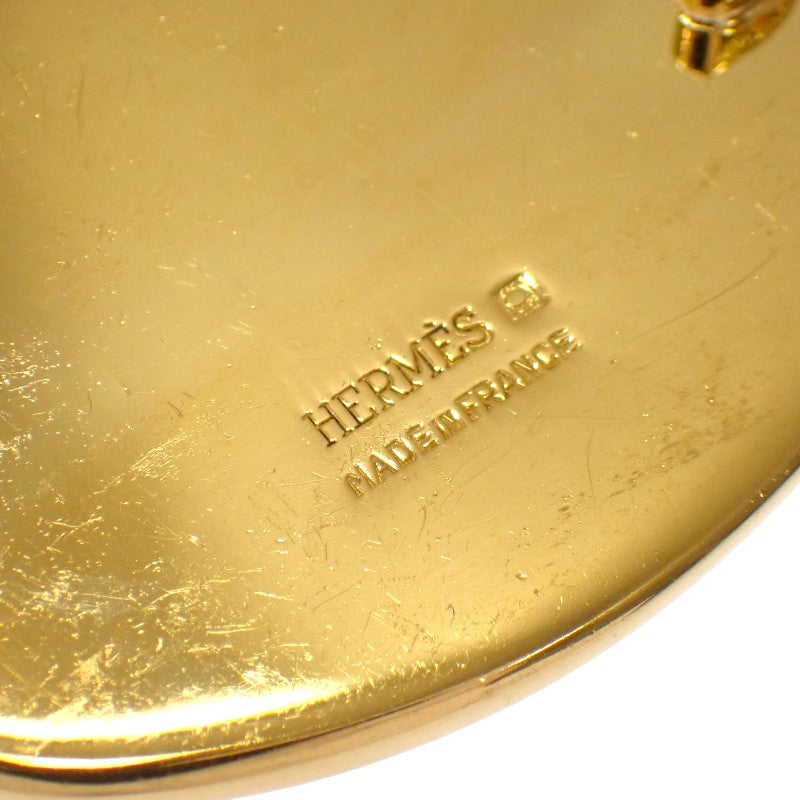 エルメス HERMES エマイユ ブローチ GP 七宝焼 ゴールド レディース