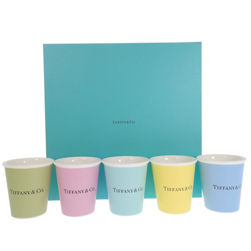 ティファニー TIFFANY&Co. コーヒーカップ ボーンチャイナ 5個セット 71364488 グラス 陶磁器 マルチカラー 5カラー ユニセックス【中古】【Sランク】