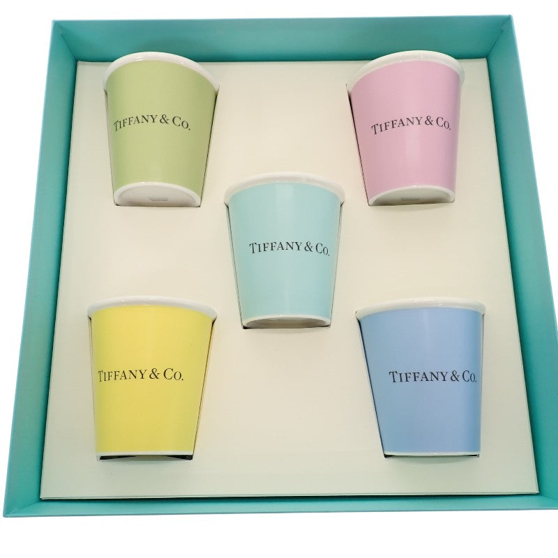 ティファニー TIFFANY&Co. コーヒーカップ ボーンチャイナ 5個セット 71364488 グラス 陶磁器 マルチカラー 5カラー ユニセックス【中古】【Sランク】