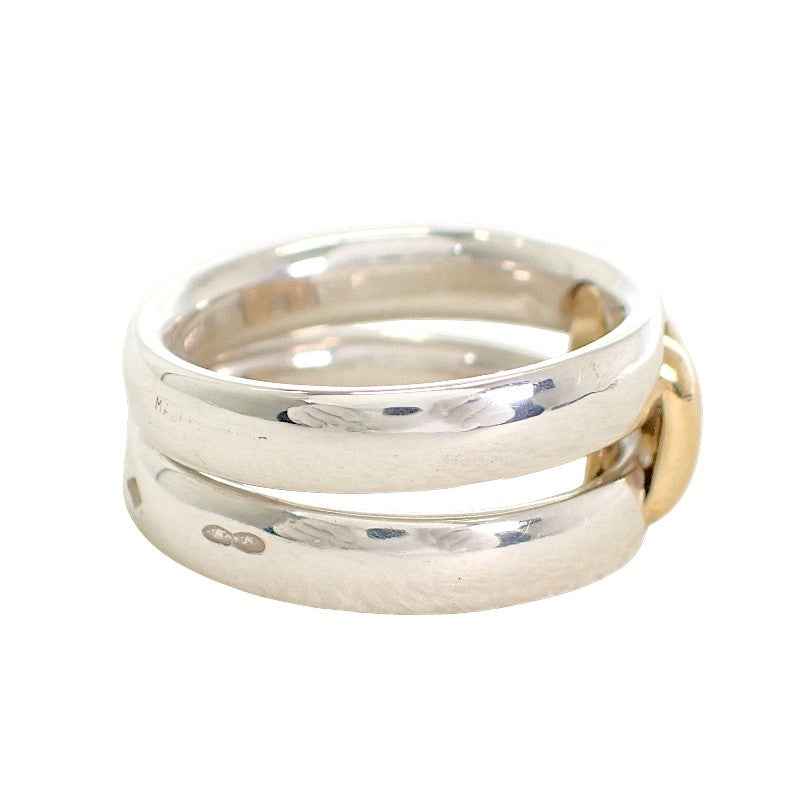 HERMES Olympe Ring Size US 6 (EU 52) K18 Yellow Gold Silver 925