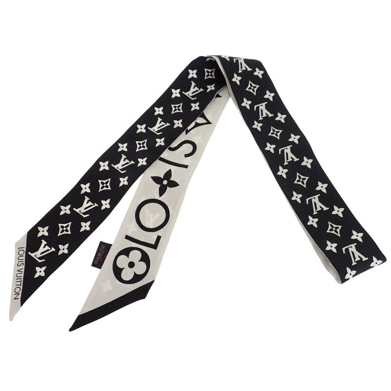 ルイヴィトン LOUIS VUITTON バンドーBB モノグラムインフィニティ M90682 スカーフ シルク ブラック ホワイト ブロン レディース【中古】【Aランク】
