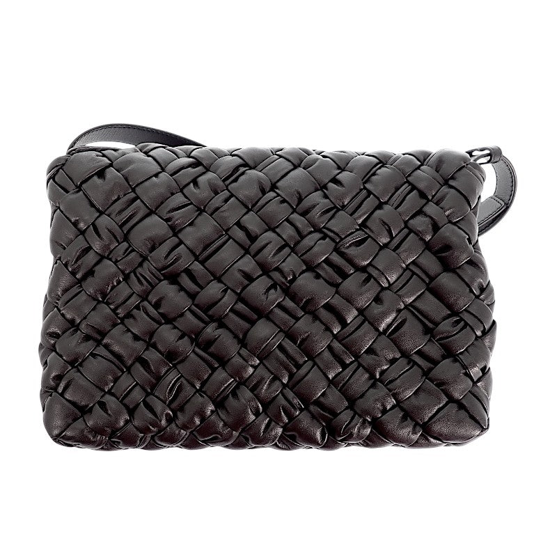ボッテガヴェネタ BOTTEGA VENETA ランプル メッセンジャー 815805 ショルダーバッグ カーフ ブラック シルバー金具 メンズ レディース【中古】【Aランク】