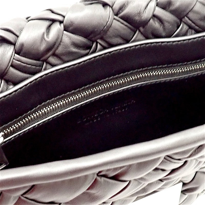 ボッテガヴェネタ BOTTEGA VENETA ランプル メッセンジャー 815805 ショルダーバッグ カーフ ブラック シルバー金具 メンズ レディース【中古】【Aランク】