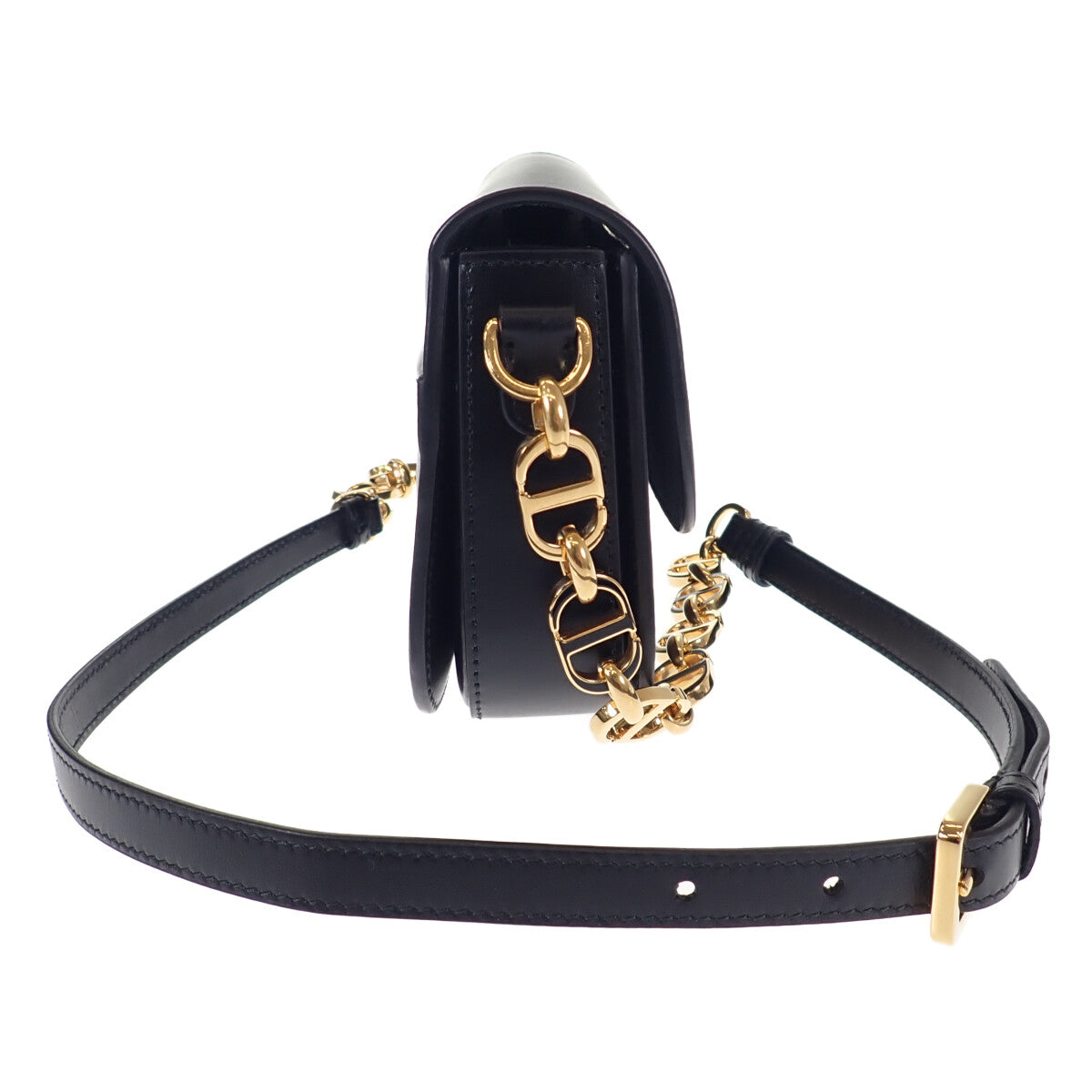 Dior 30 Montaigne Avenue Bag Small M9261UMOA_M900 Shoulder Bag Calf Black Gold Hardware Women's [Used] [A Rank]
