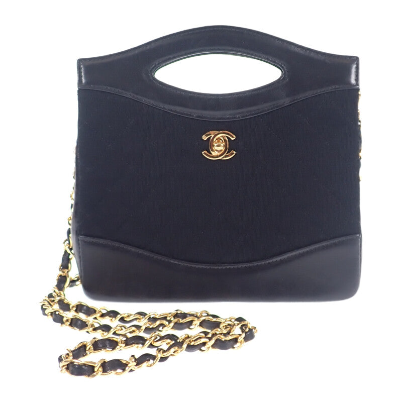 シャネル CHANEL シャネル31 ヴィンテージ 2WAYバッグ ショルダーバッグ ラムスキン コットン ブラック レディース【中古】【ABランク】