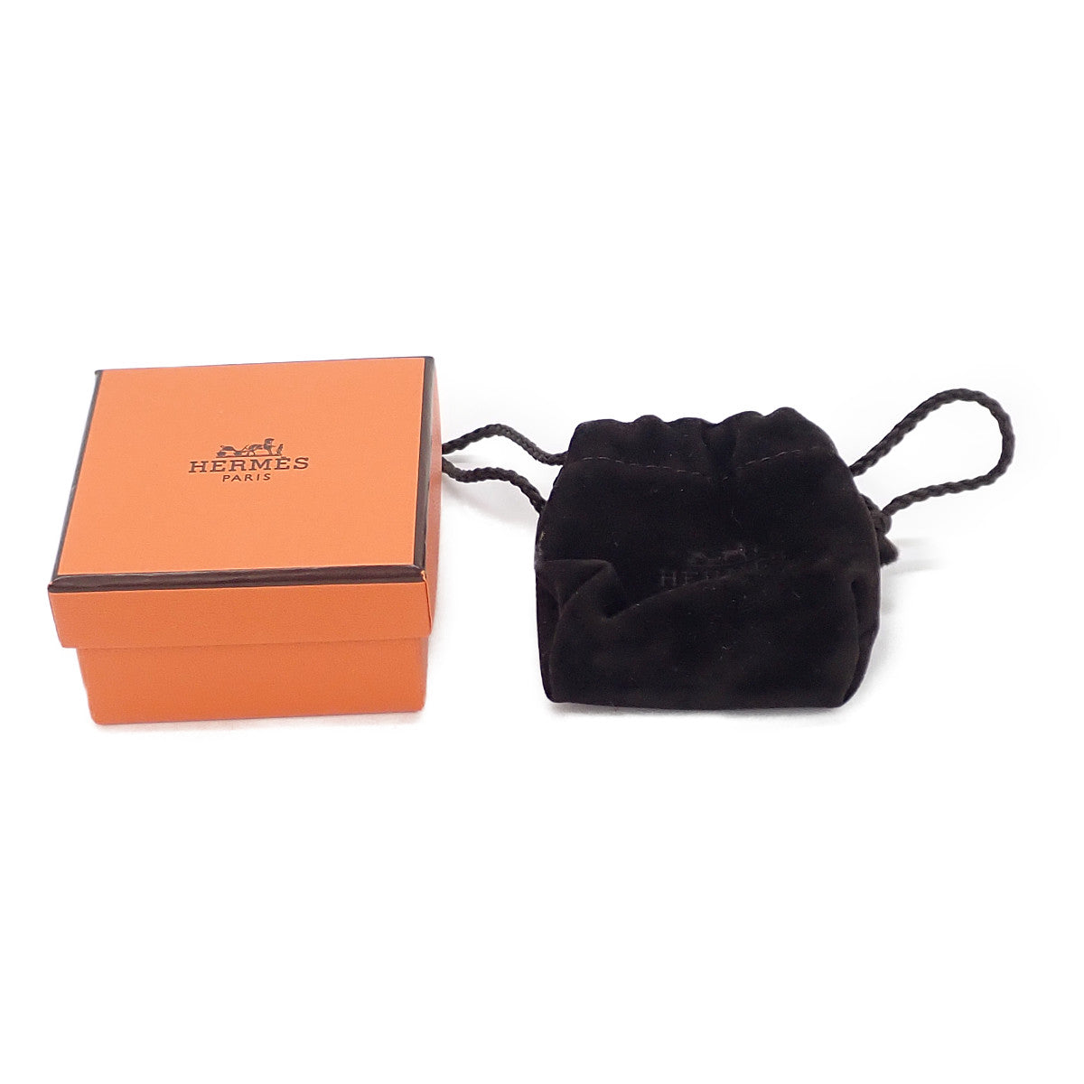 エルメス HERMES カドリージュ ツイリーリング スカーフクリップ 留め スカーフリング メタル シルバー オレンジ レディース メンズ【中古】【Aランク】