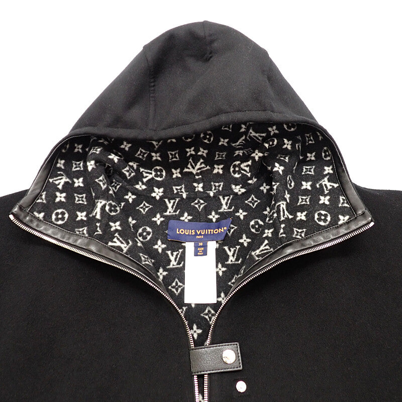 Louis Vuitton Hooded Cape Monogram 20SS 38 1A5TSD Poncho Wool Black Women's Men's [Used] [A Rank]