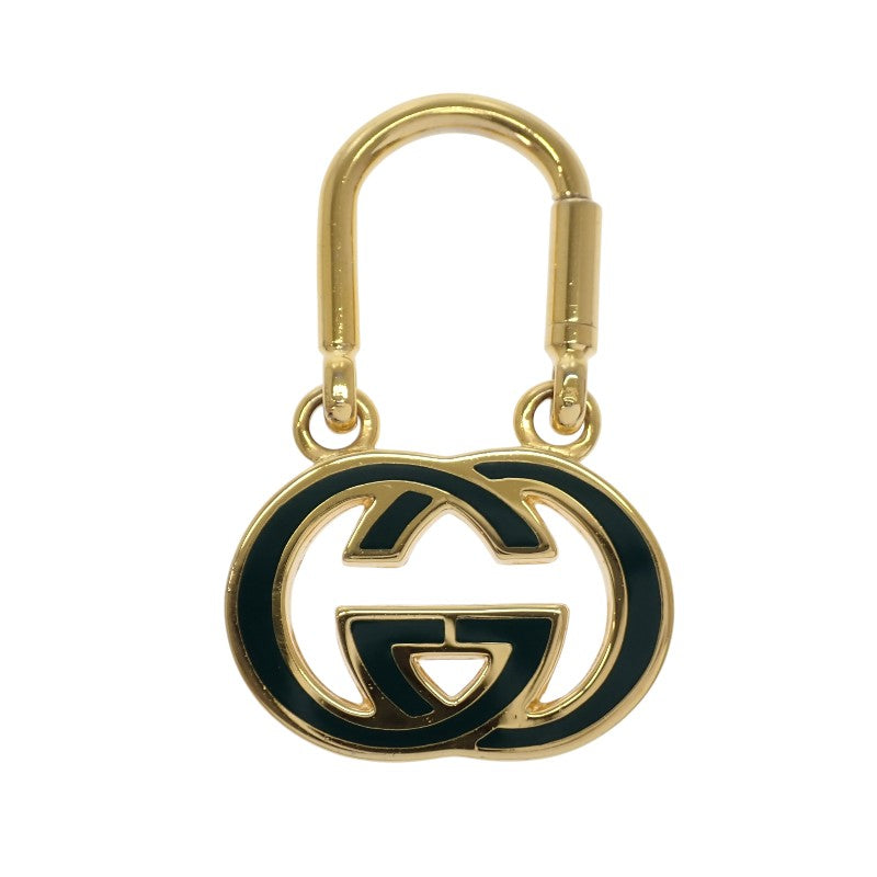 グッチ GUCCI GGキーリング オールドグッチ キーホルダー メタル ゴールド グリーン ユニセックス【中古】【ABランク】