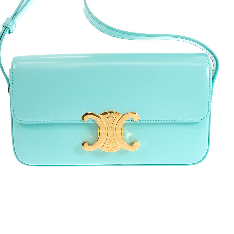 セリーヌ CELINE トリオンフ クロード 194143BF4.06TQ ショルダーバッグ カーフ ターコイズ ブルー レディース【中古】【ABランク】 セリーヌ CELINE トリオンフ クロード 194143BF4.06TQ ショルダー
