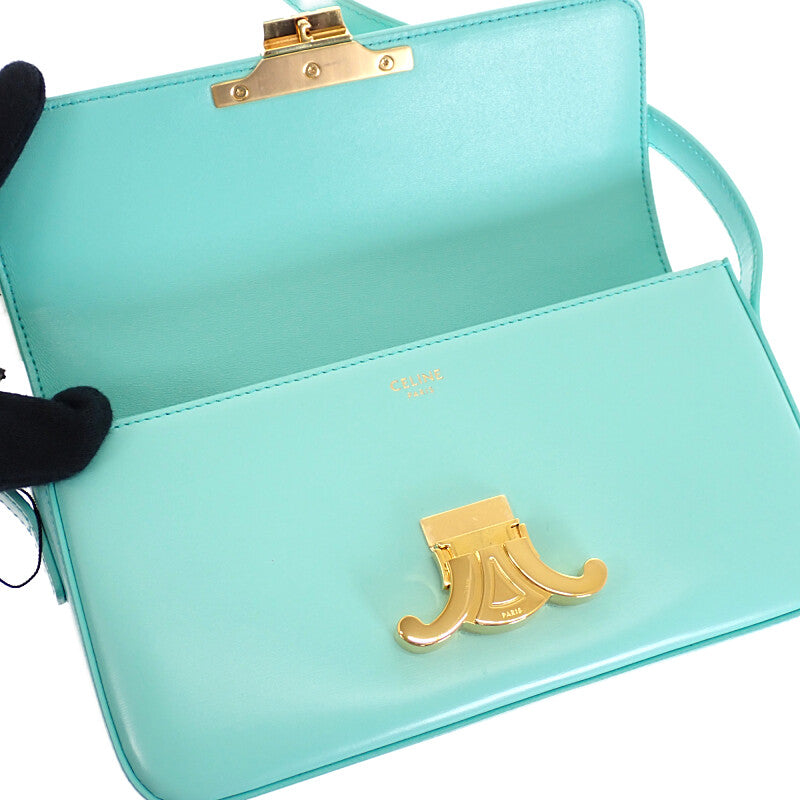 セリーヌ CELINE トリオンフ クロード 194143BF4.06TQ ショルダーバッグ カーフ ターコイズ ブルー レディース【中古】【ABランク】 セリーヌ CELINE トリオンフ クロード 194143BF4.06TQ ショルダー