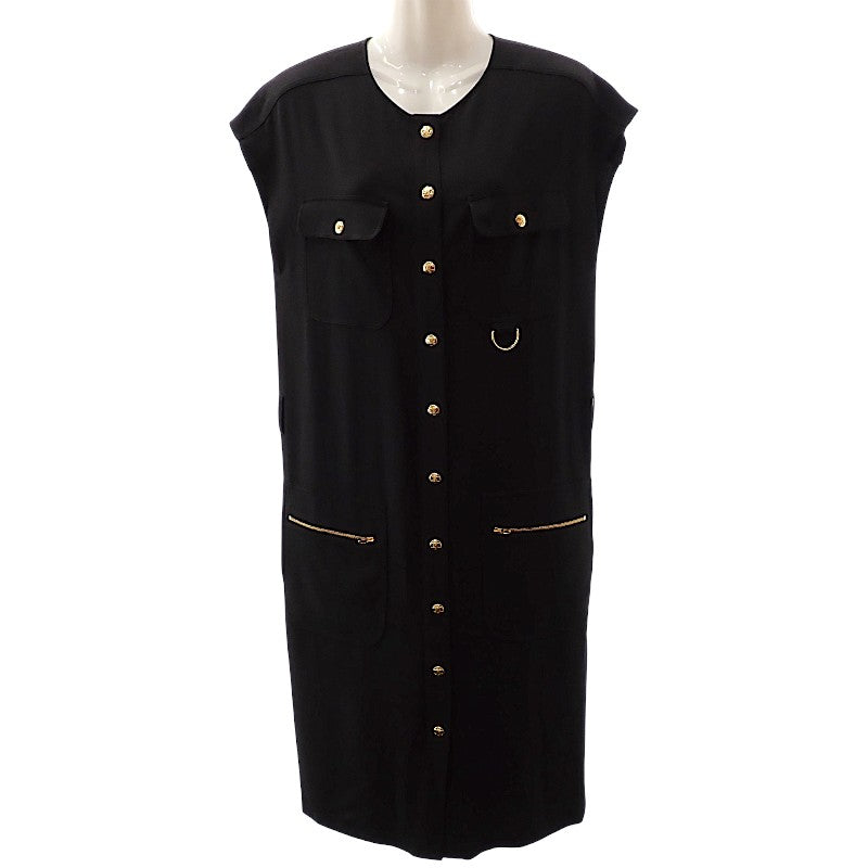 セリーヌ CELINE ベルト付き アーミードレス 2R59G865C ワンピース アセテート/レーヨン ブラック #34 レディース【中古】【Aランク】