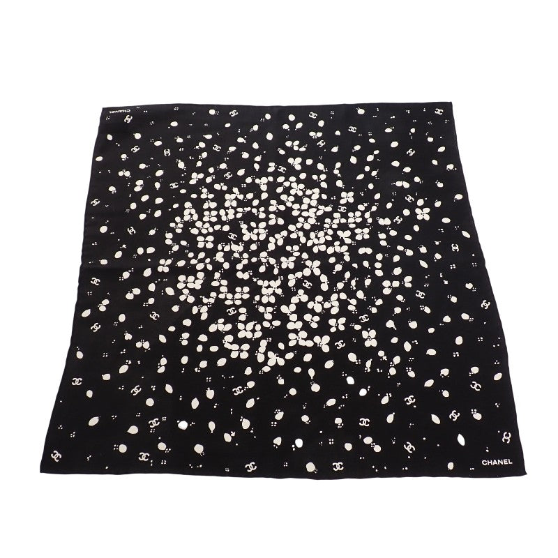 シャネル CHANEL スカーフ＆シュシュ セット フラワー 22P刻印 スカーフ シルク ブラック ホワイト レディース【中古】【ABランク】