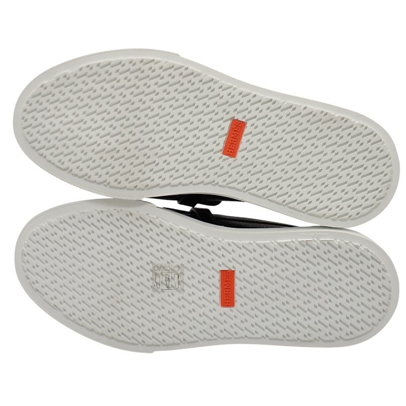Hermès HERMES Game Slip-on H241189Z 02370 Sneakers Leather Black White Silver Hardware EU37 Japanese size 23.5-24.0cm Women's [Used] [SA Rank]