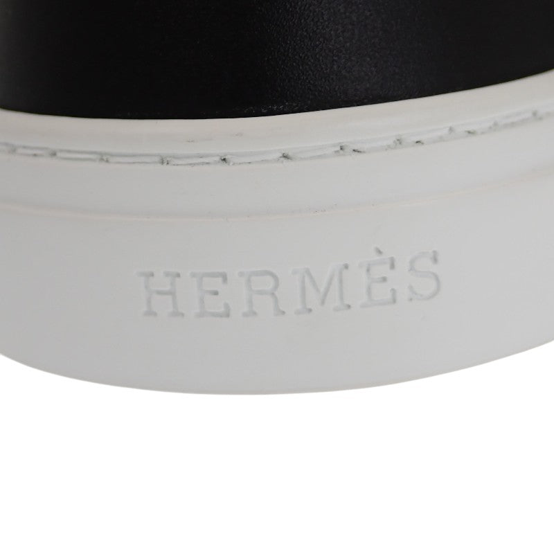 Hermès HERMES Game Slip-on H241189Z 02370 Sneakers Leather Black White Silver Hardware EU37 Japanese size 23.5-24.0cm Women's [Used] [SA Rank]
