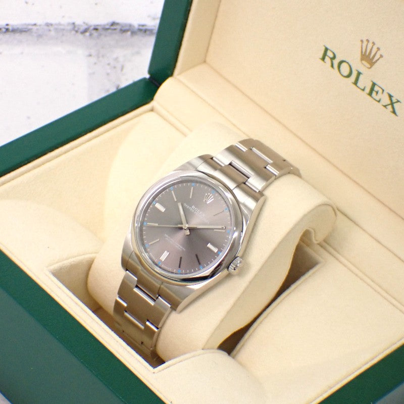 ロレックス ROLEX オイスターパーペチュアル 114300 腕時計 ステンレススチール グレー ダークロジウム 自動巻き グレー文字盤 メンズ【中古】【Aランク】