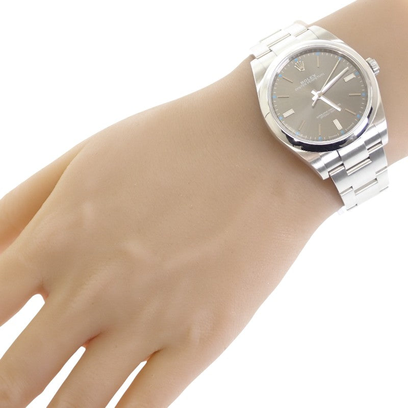 ROLEX Oyster Perpetual 114300 Watch Stainless Steel Gray Dark Rhodium Automatic Gray Dial Men's [Used] [A Rank]
