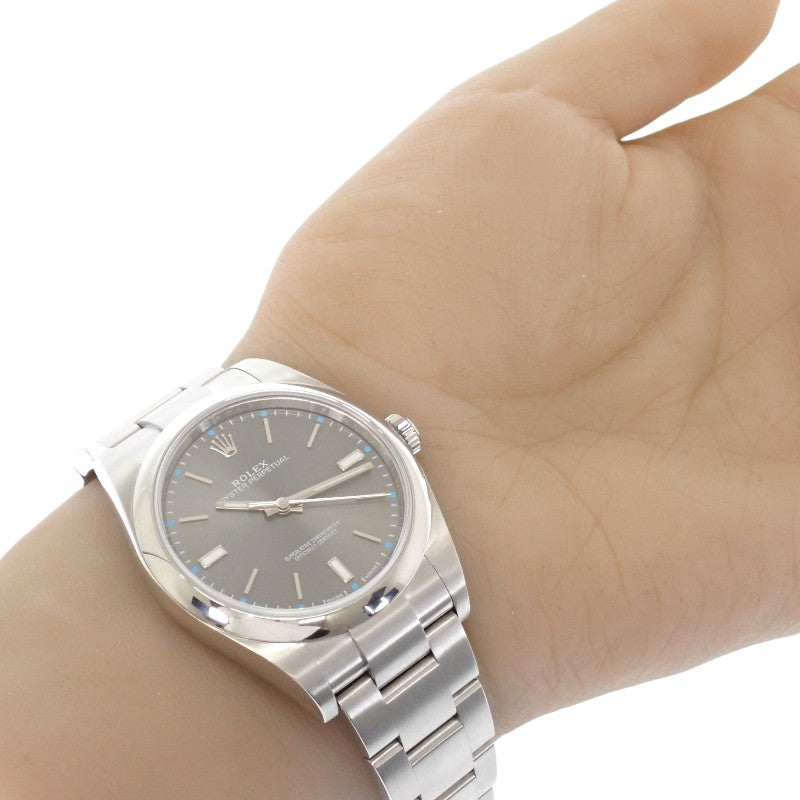 ROLEX Oyster Perpetual 114300 Watch Stainless Steel Gray Dark Rhodium Automatic Gray Dial Men's [Used] [A Rank]