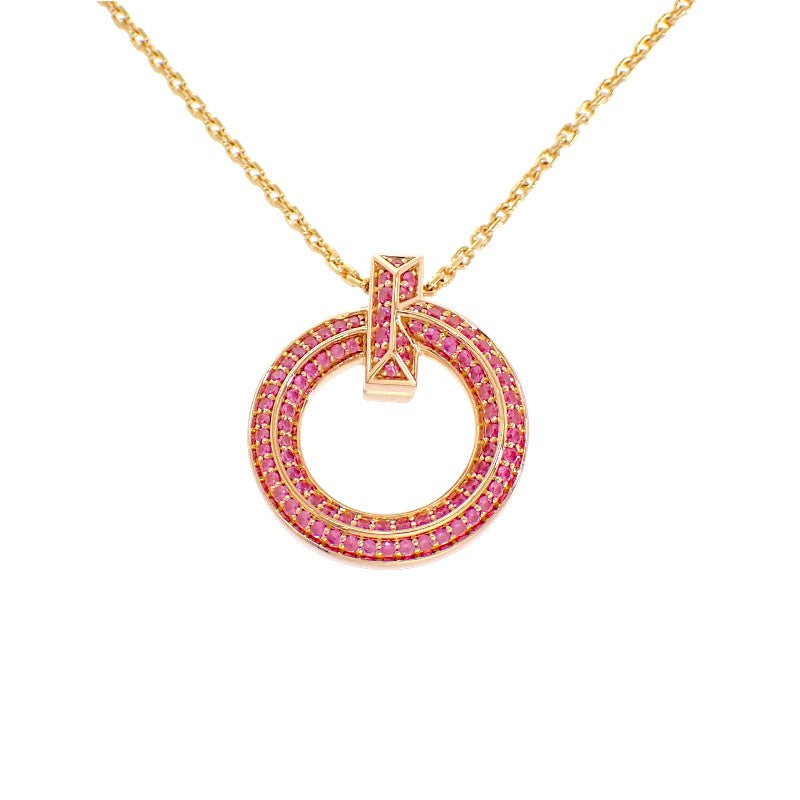 ティファニー TIFFANY&Co. T ワン ミニ サークル ペンダント 74391443 ネックレス K18ローズゴールド ピンクサファイヤ レディース【中古】【Aランク】