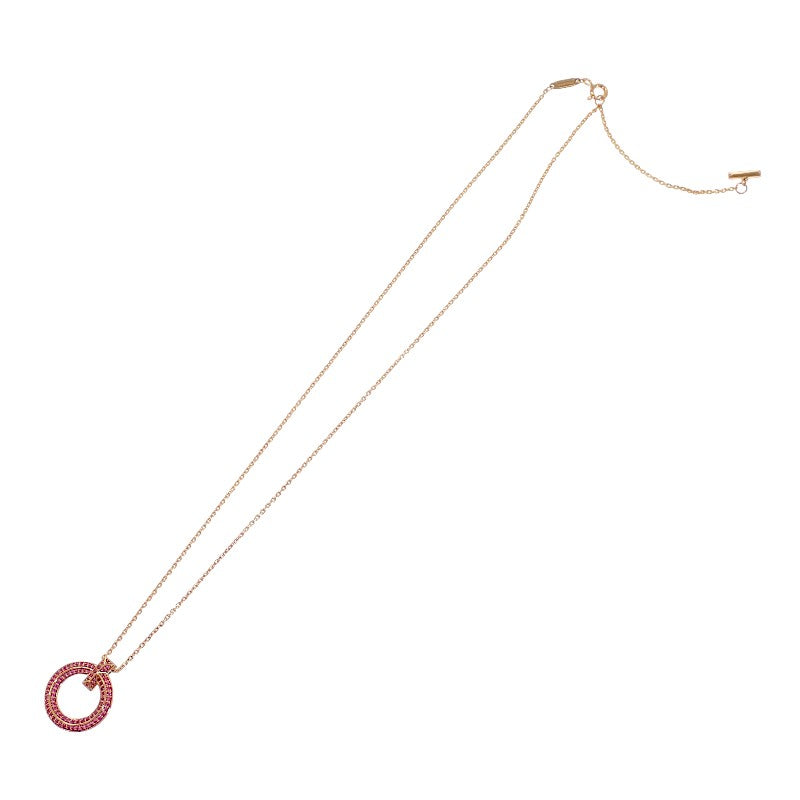 TIFFANY & Co. T One Mini Circle Pendant 74391443 Necklace K18 Rose Gold Pink Sapphire Women's [Used] [A Rank]