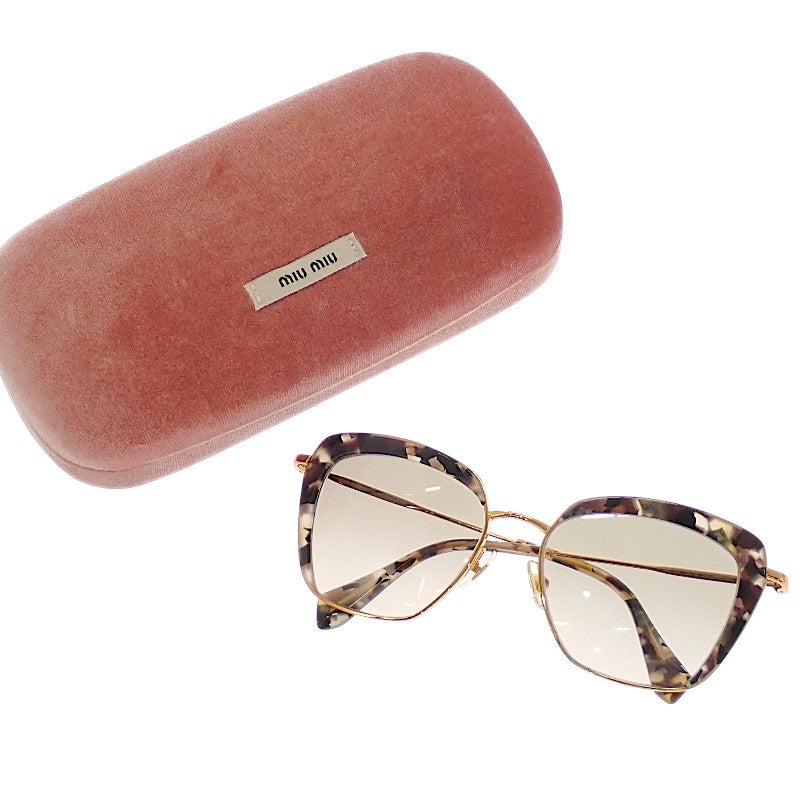 ミュウミュウ MIUMIU キャットアイ SMU52Q サングラス メタル ゴールド レディース【中古】【Aランク】